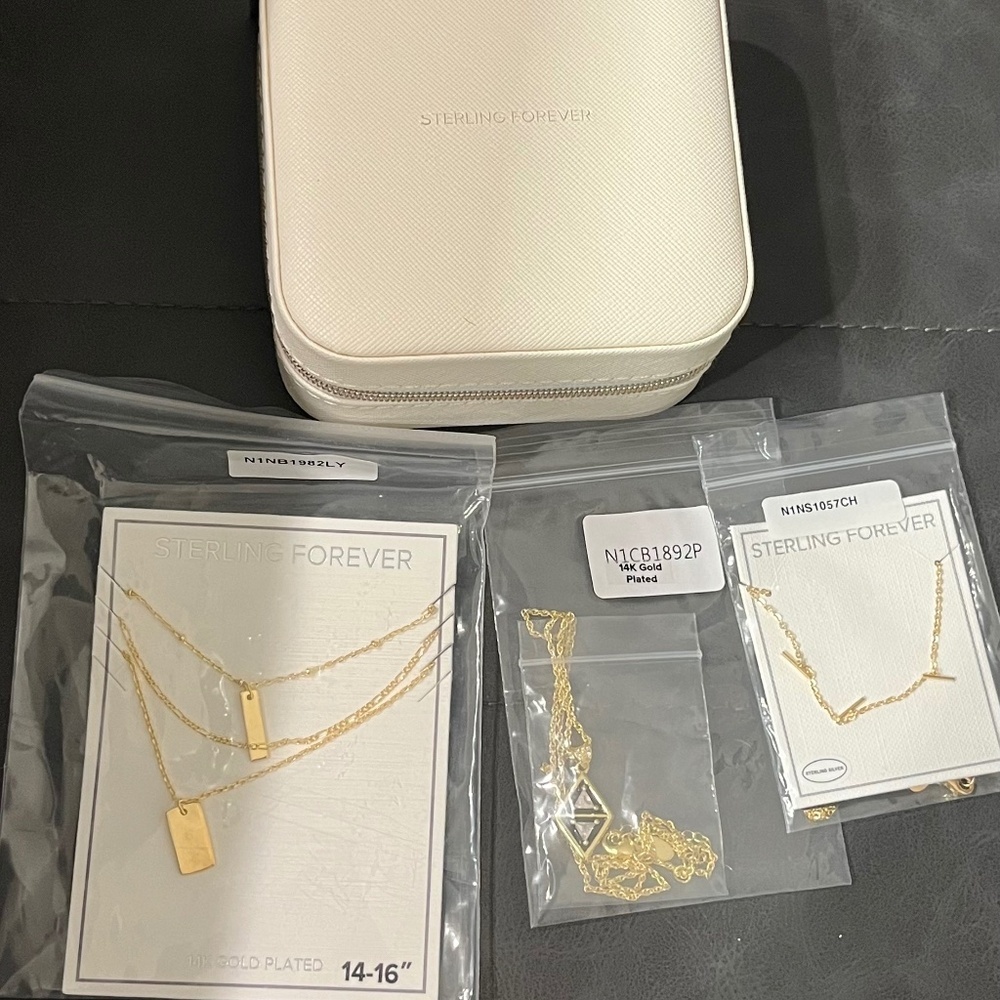 NWT Sterling Forever Necklaces with Jewelry Box